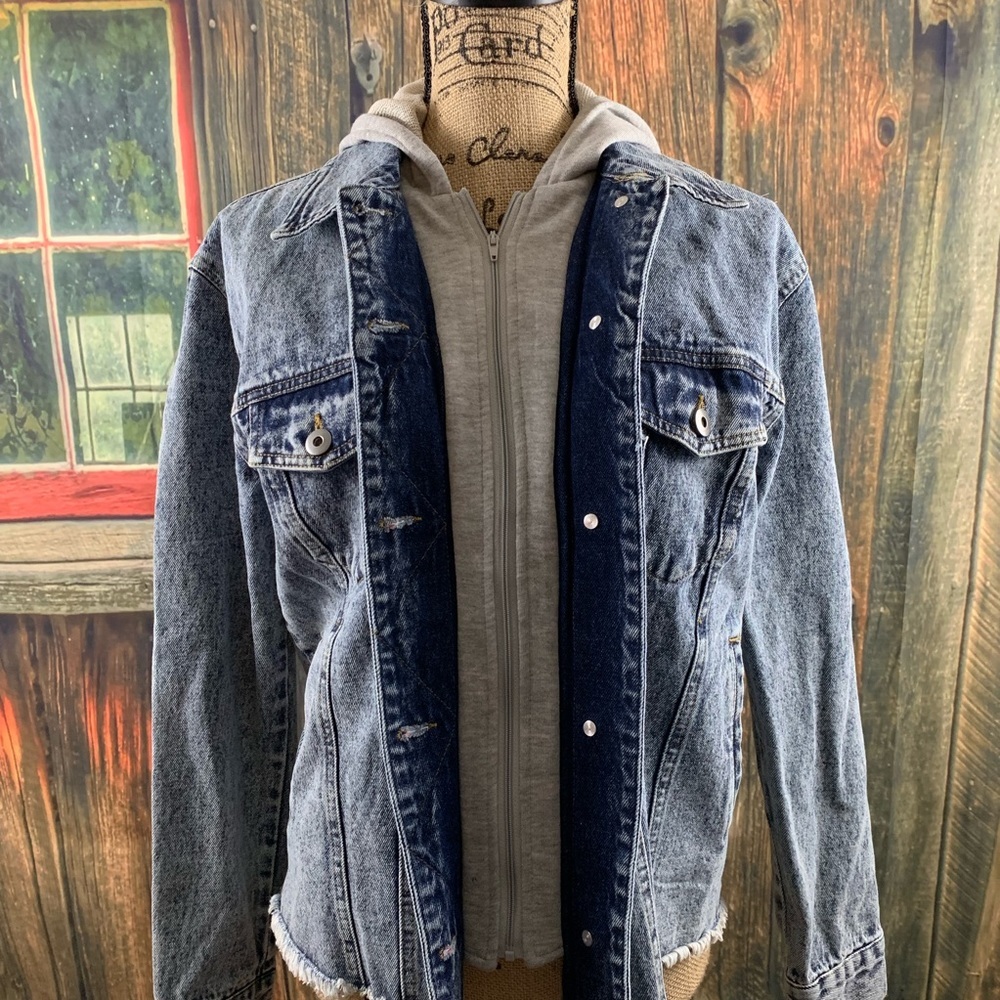 2Sable‎ Denim Hooded Jacket - Picture 2 of 8